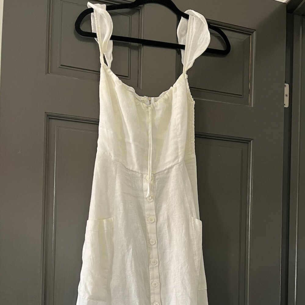 Reformation White linen dress - size four